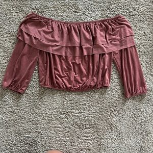 Charlotte Russe Velvet Off the Shoulder Top